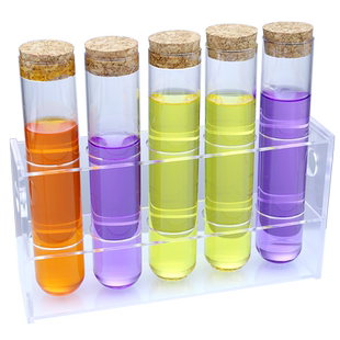 套装 6支玻璃试管带木塞5支35/40/50单排有机试管架平口圆底玻璃管科学实验室收纳玻璃瓶15/20/25/30mm