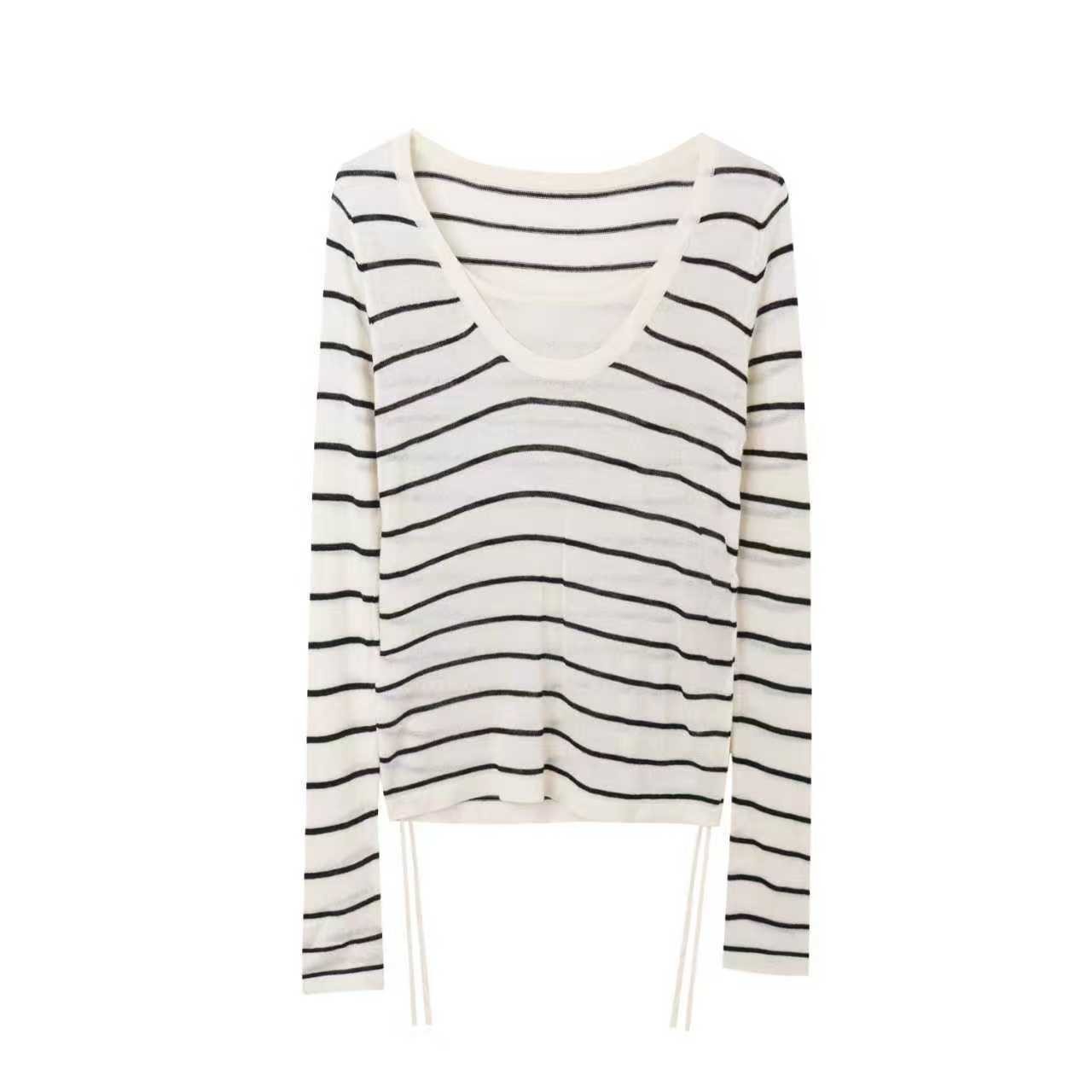 【爆米花专享】内搭V领长袖针织打底衫女装5621#