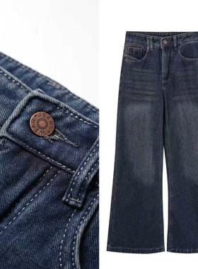 【甜馨Tia专享】加绒加厚直筒牛仔裤女不配腰带宽松显瘦拖990610