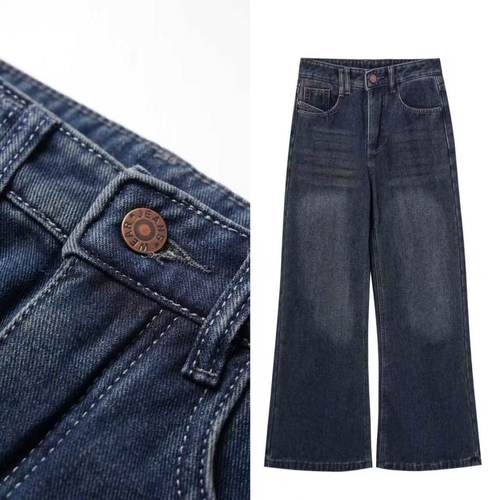 【甜馨Tia专享】加绒加厚直筒牛仔裤女不配腰带宽松显瘦拖990610