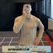 IRONTRAP编织麻花纹针织长袖 毛衣运动健身衣服秋冬季 男士 弹力修身