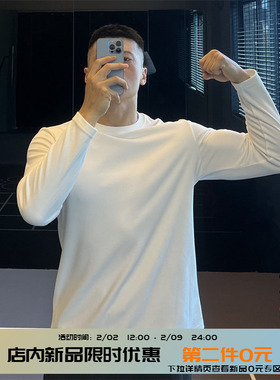 IRONTRAP保暖发热小火炉德绒长袖T恤男圆领基础打底衫上衣秋冬季