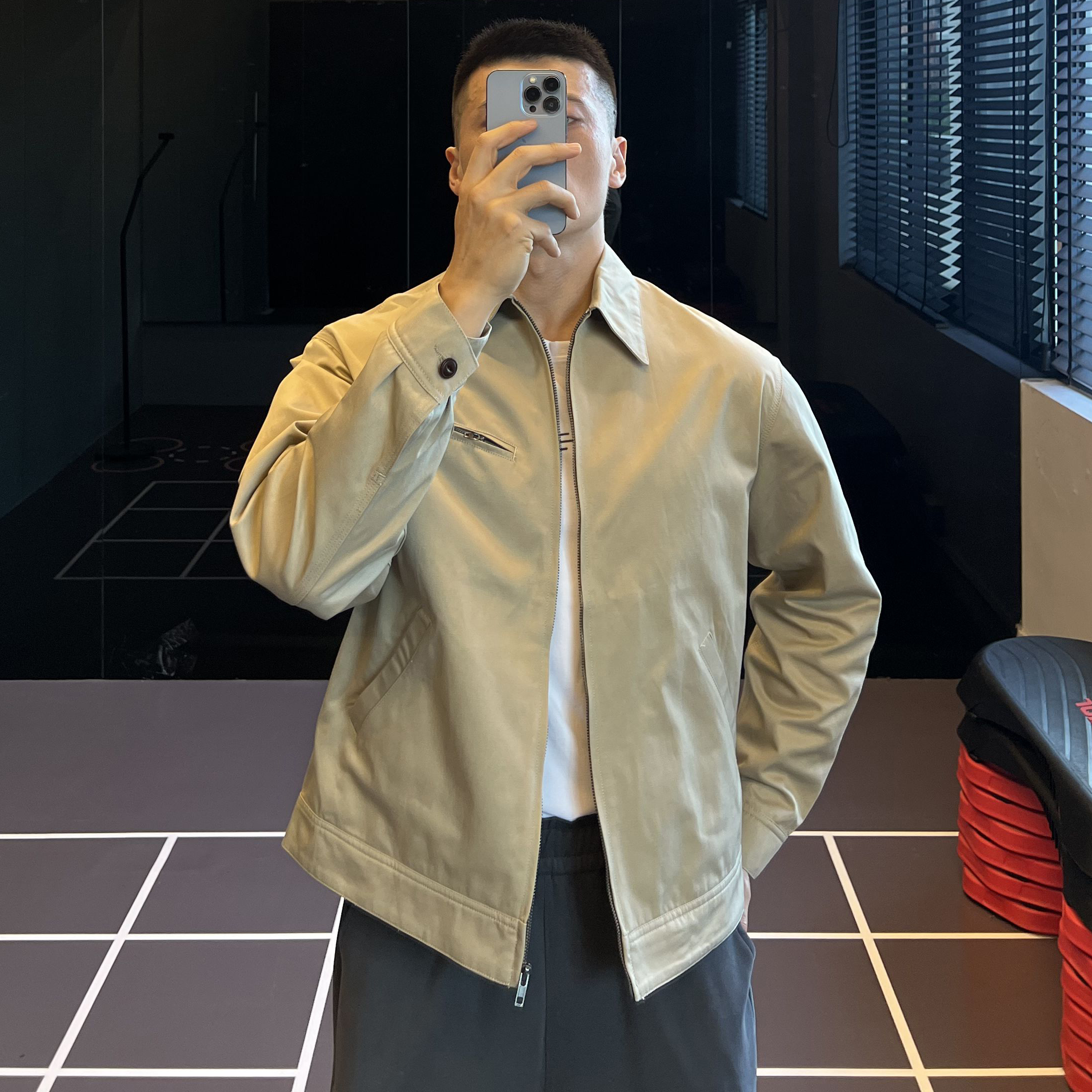 复古做旧感工装外套男老钱风高级