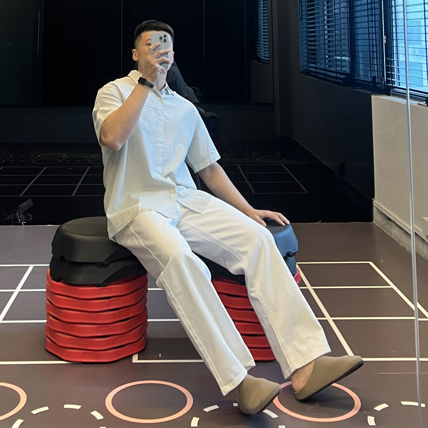 IRONTRAP运动休闲直筒牛仔裤男士宽松阔腿长裤高腰休闲裤子春夏季
