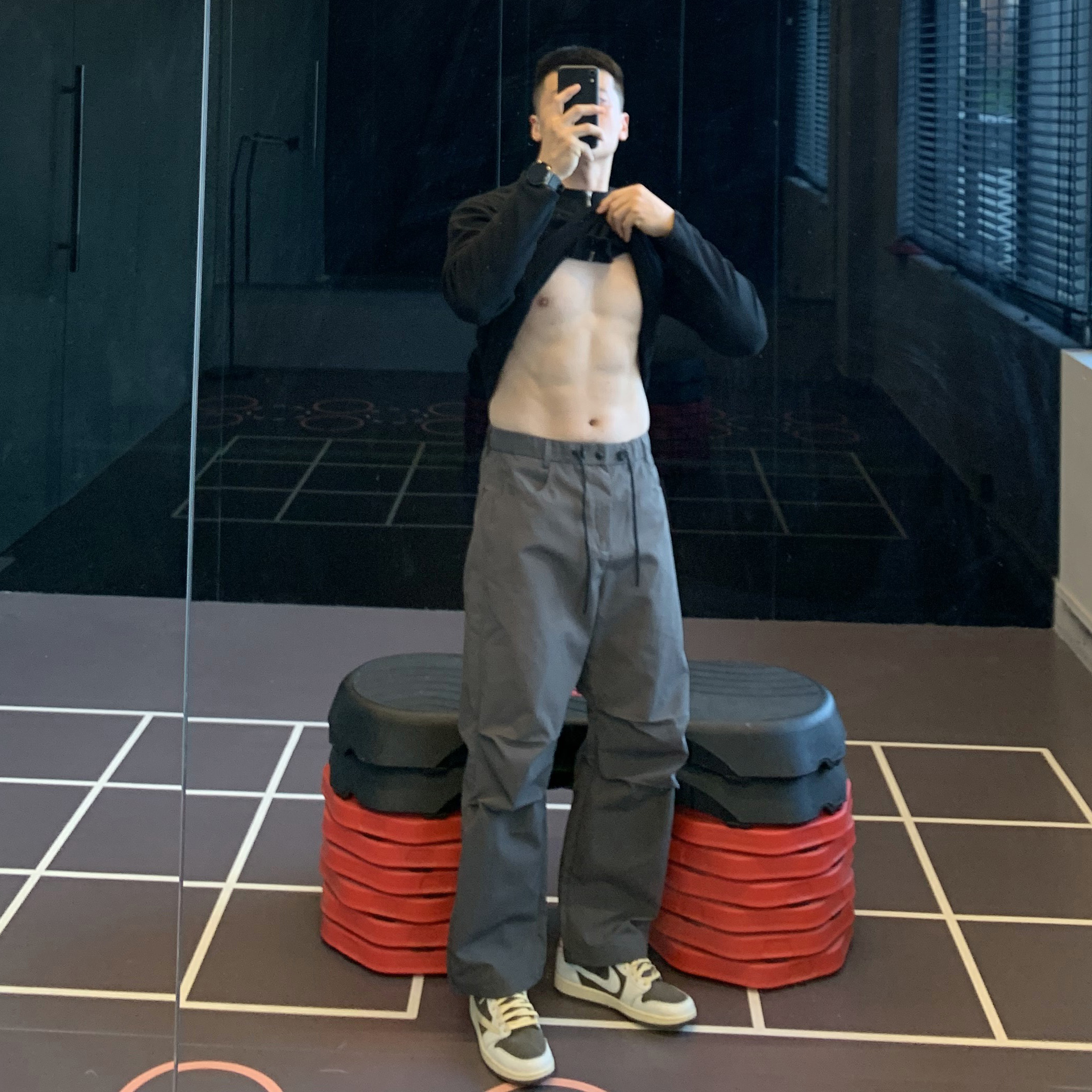 机能运动工装裤松紧腰休闲伞兵裤