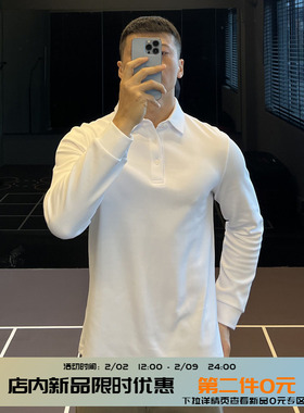 IRONTRAP加厚保暖双面新疆棉品质polo衫修身短款长袖T恤健身衣服