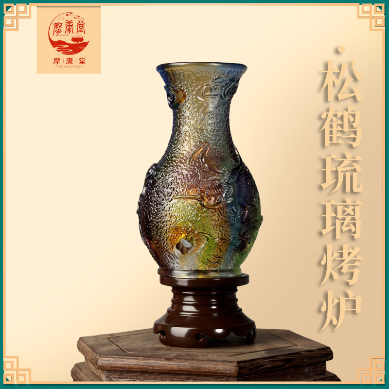 松鹤琉璃花瓶烤炉檀香熏香家用