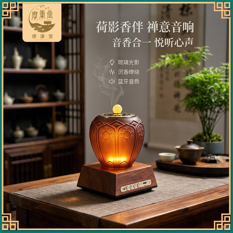荷影香伴香道蓝牙音乐香薰炉