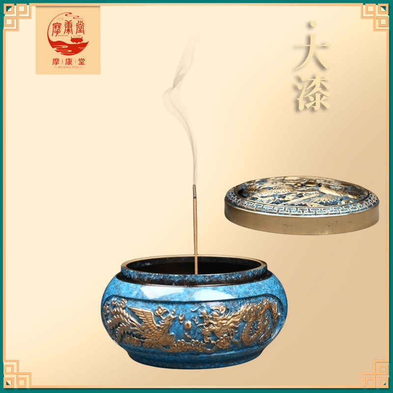 大漆龙凤呈祥铜香炉熏香炉