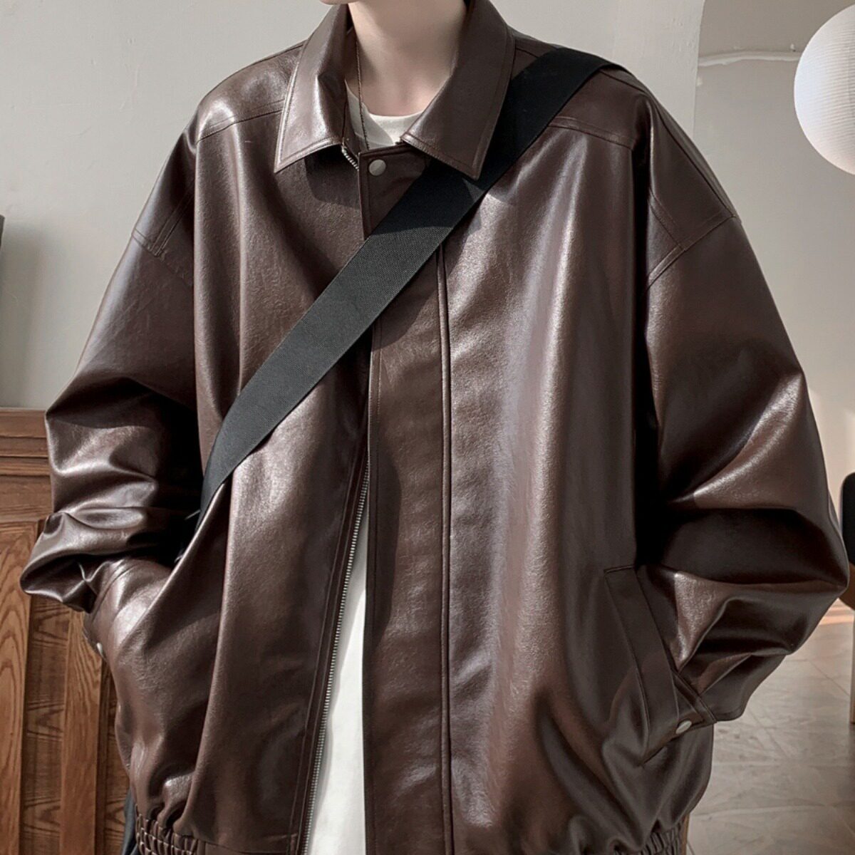 美式复古皮衣外套男士秋冬季