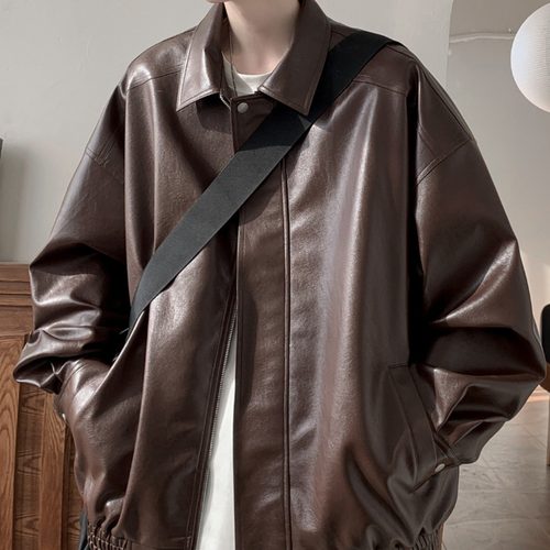 美式复古皮衣外套男士秋冬季