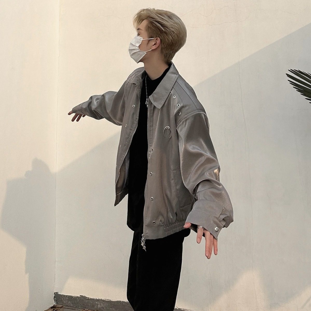 美式复古小众液态金属设计垫肩