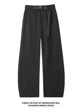 美式休闲弯刀长裤男夏季2025新款大码宽松直筒潮牌阔腿运动休闲裤