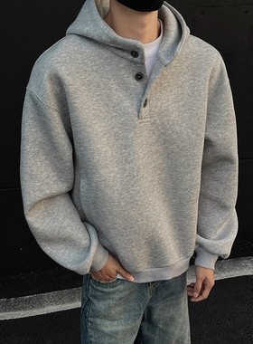 重磅连帽卫衣男女2025新款加厚长袖亨利领宽松休闲情侣慵懒感百搭