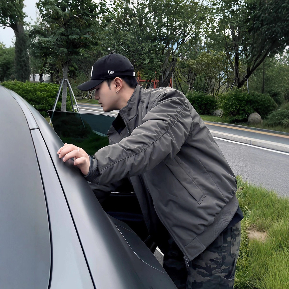 春秋款三防立领短款教练夹克