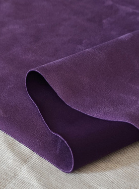 服装布艺酱紫色布幔弹力麂皮绒布料做衣服面料厚鹿皮绒磨毛布料软