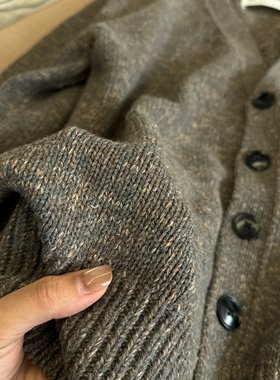 【年终清仓】SUNTEEZA马拉混色羊毛混纺针织开衫V领毛衣外套