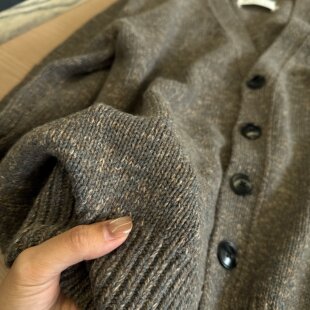 【年终清仓】SUNTEEZA马拉混色羊毛混纺针织开衫V领毛衣外套