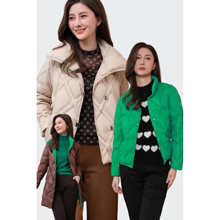璞佳弘短款时尚羽绒服女冬季亮色外套高档品牌女装彩色羽绒服