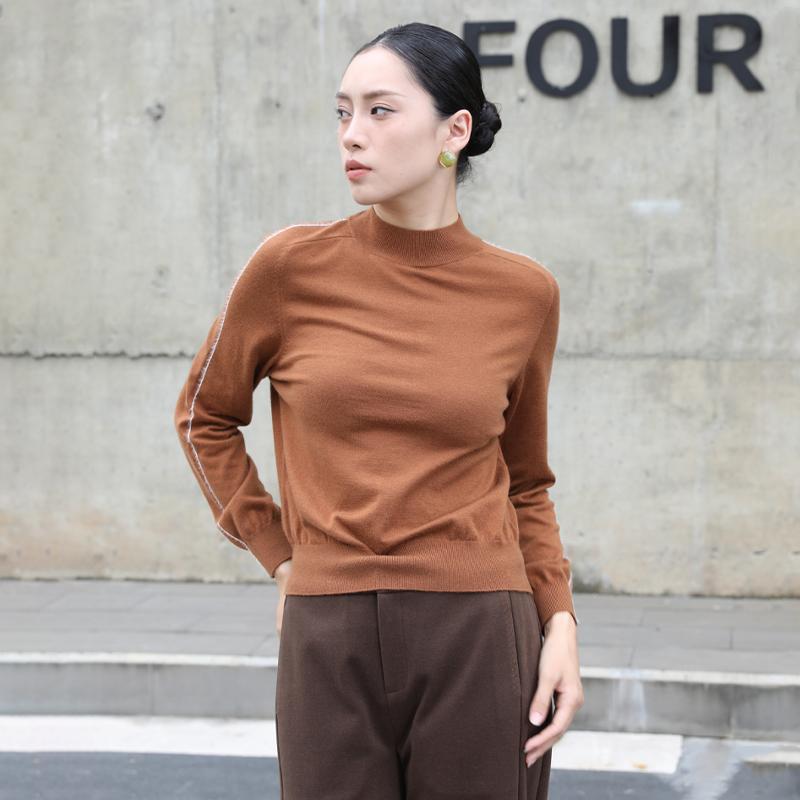 软糯打底针织黛思陆圆领套头