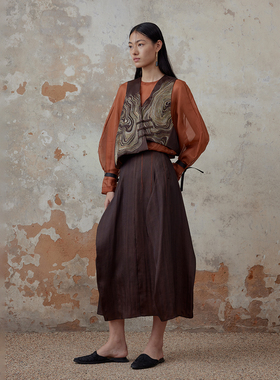 MAO MART原创｜春秋桑蚕丝圆领时尚休闲舒适真丝上衣女