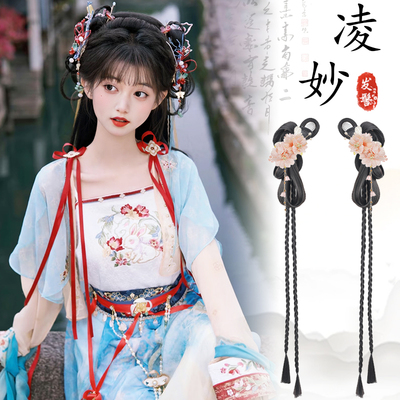 汉服假发一体式全套头饰古风盘发抓夹发髻全发丝假发包古装造型女