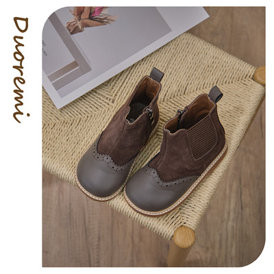DUOREMI冬季靴子G0914女童靴子短靴女童秋季鞋小皮鞋男童英伦风