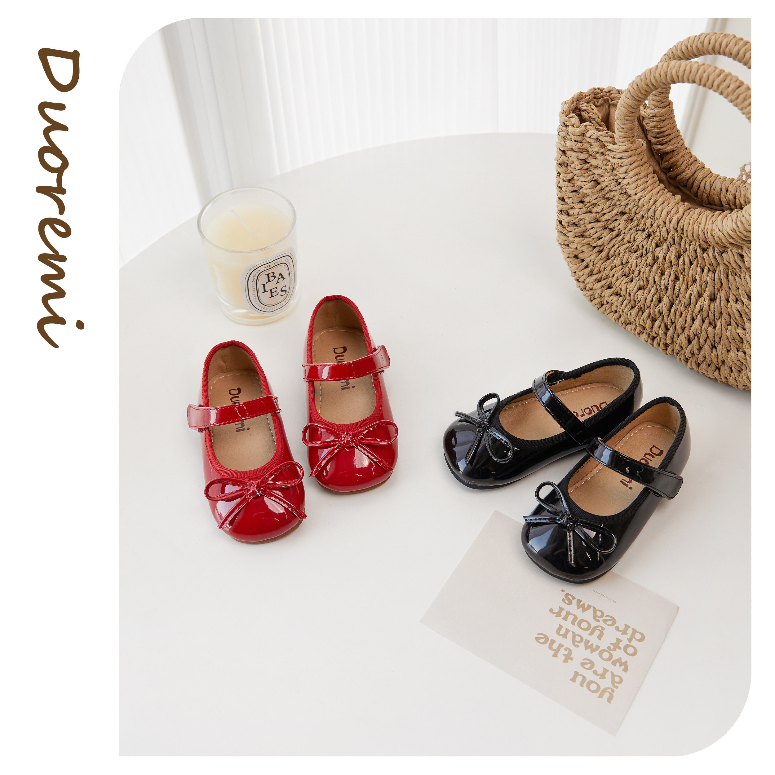 BR1804儿童单鞋新款方头亮面浅口蝴蝶结软底女童鞋公主鞋,童鞋/婴儿鞋/亲子鞋,皮鞋,淘宝优惠券,粉丝福利购,淘宝优惠卷