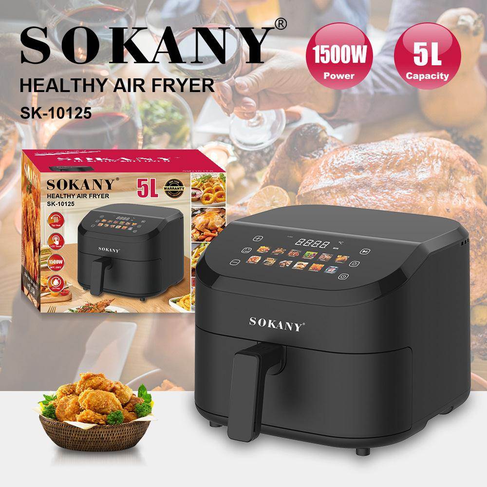 跨境SOKANY10125空气炸锅家用触屏5L炸锅健康无油炸锅AIR FRYER