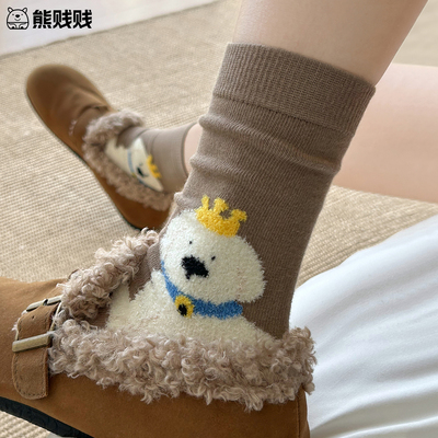 卡通可爱雪王堆堆袜子女秋冬款