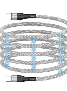 磁吸收纳100/60w双type c转lightning数据线适用华为苹果iPhone14/15/17手机平板笔记本电脑磁性pd快充电线