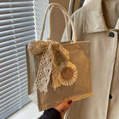 今年流行手工编织包包2025百搭外出手提袋子ins日系少女单肩挎包