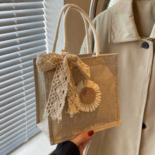 今年流行手工编织包包2025百搭外出手提袋子ins日系少女单肩挎包