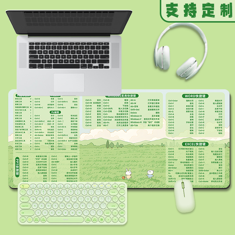 快捷键大全橡胶耐磨鼠标垫定制