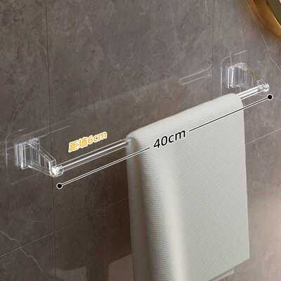 极简毛巾架透明亚克力杆卫生间洗脸巾免打孔无痕贴挂钩耐用墙上