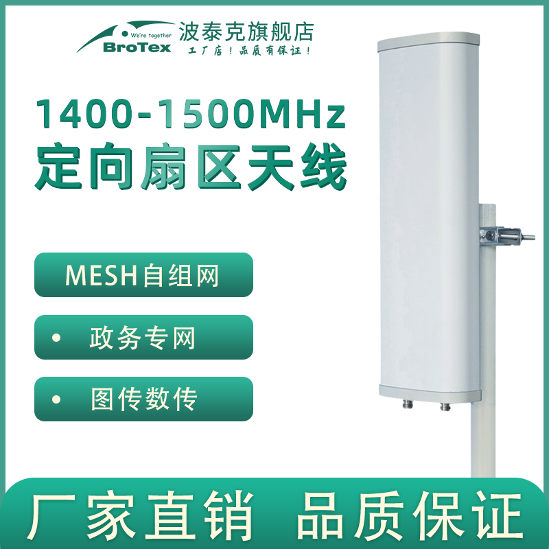 1400-1500MHz 12dBi扇区天线1.4G 1.5G 政务网图传电台自组网远距离高增益室外专用板状定向天线