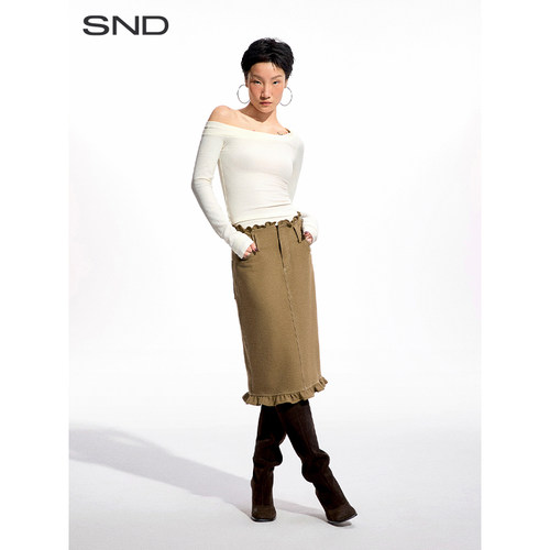 SNDSS25荷叶边铅笔裙女款