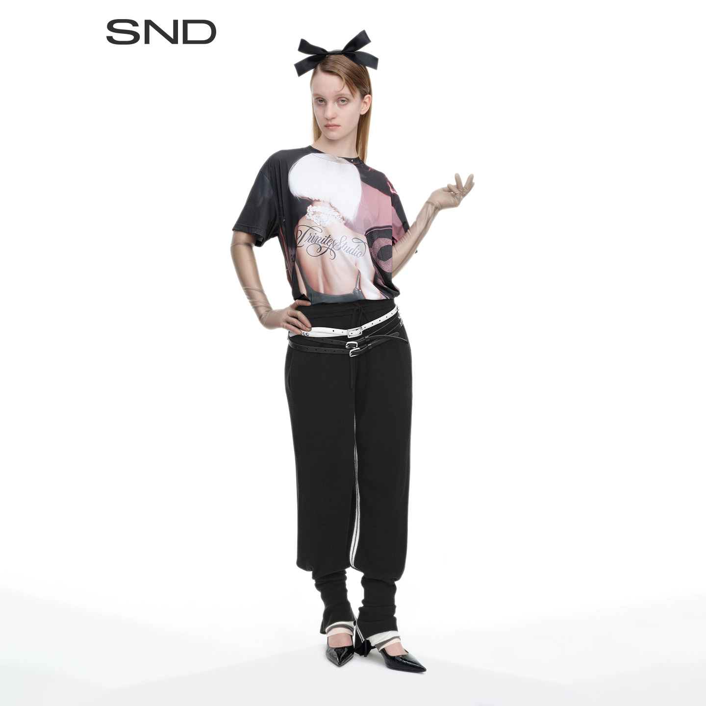 【TRINITE 设计师品牌】SND SS26 后台影像印花短袖T恤女款