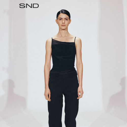 SNDAW26不规则拼纱吊带女款