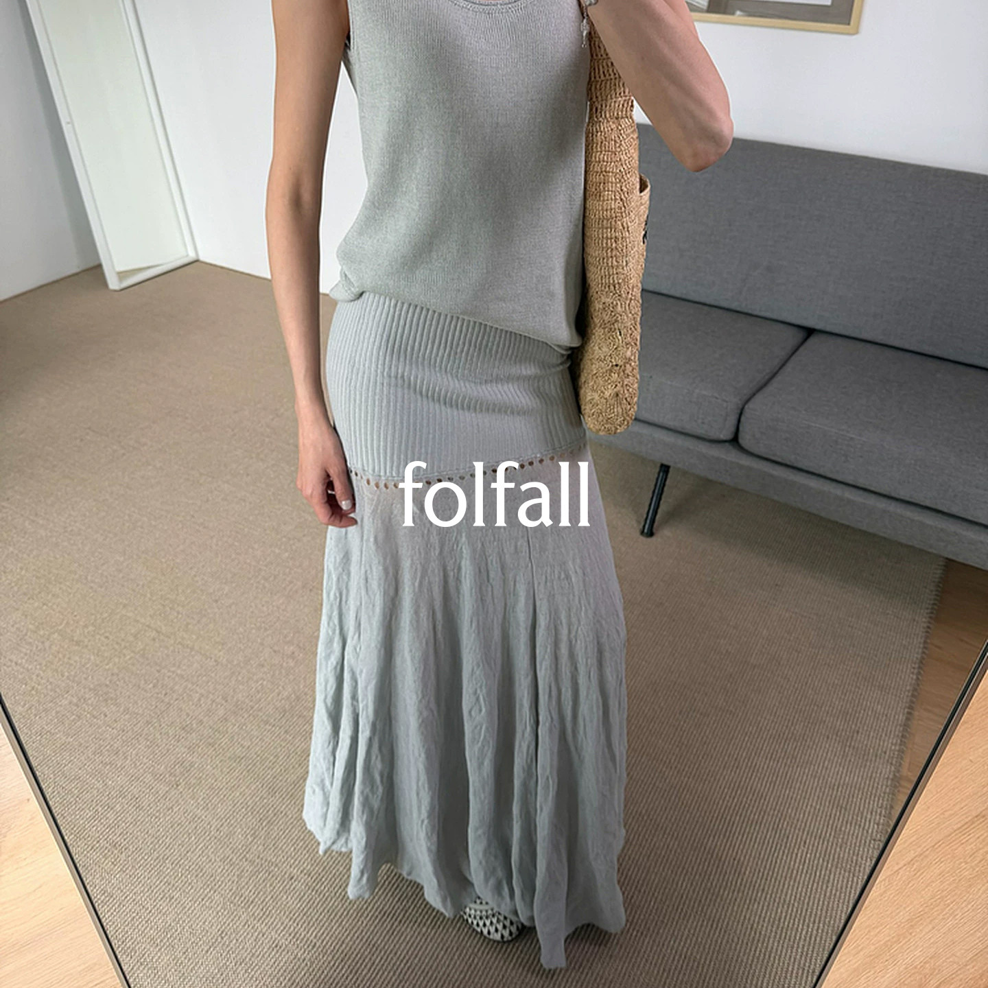 【FOLFALL 设计师品牌 】SND SS26 肌理感修身长半裙女款