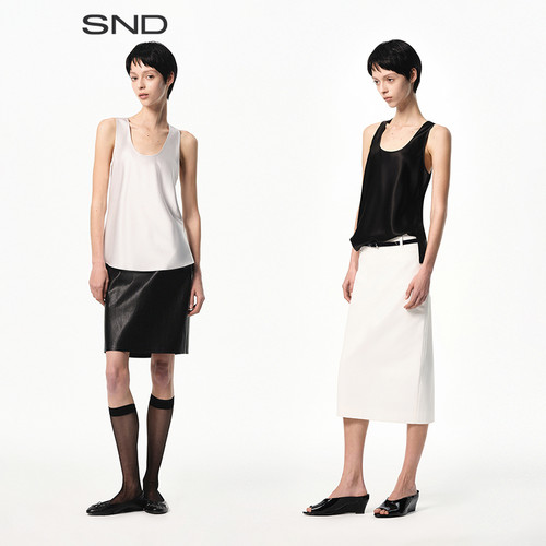 SNDSS26侧开衩U领背心