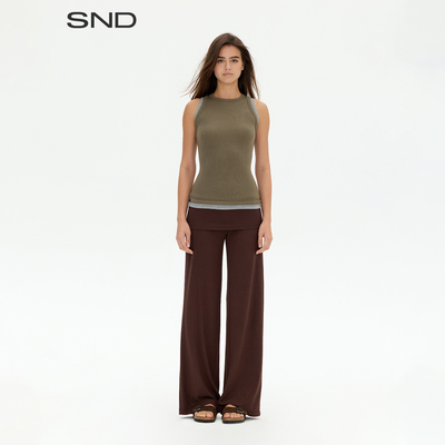 SNDSS26经典圆领长款背心女款