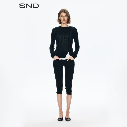SNDAW26牛仔七分紧身裤