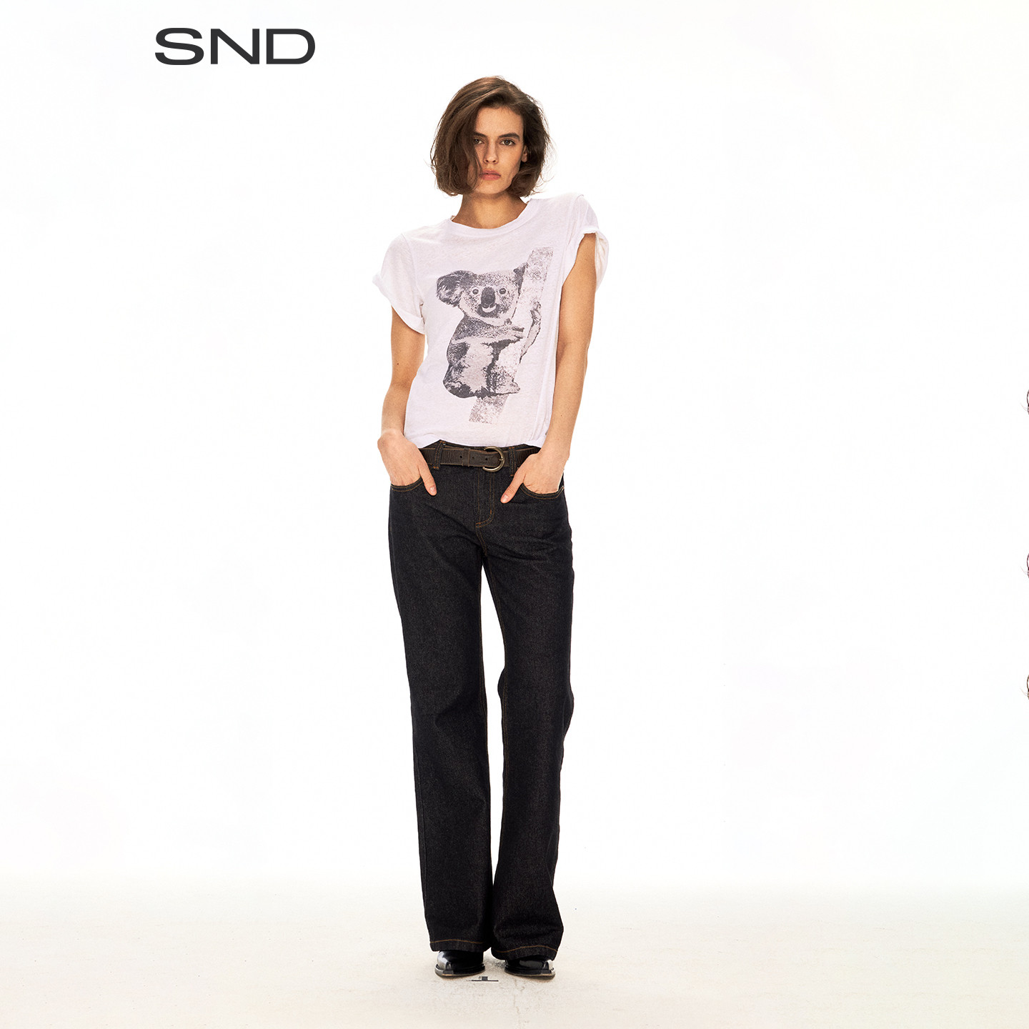 【FaxCopyExpress 设计师品牌】SND SS26肌理面料考拉印花T-shirt