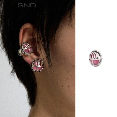 SNDSS26复古机车前灯造型耳钉