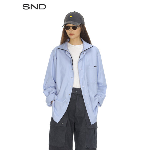 SNDSS26拉链立领宽松衬衣女款