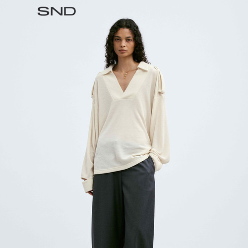SNDPF26华夫格两穿Polo长袖衫