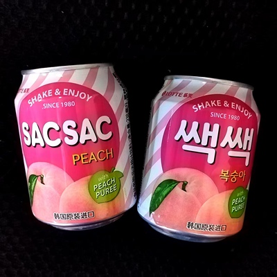 韩国进口 LOTTE乐天桃汁饮料 果肉果粒饮品 238ml