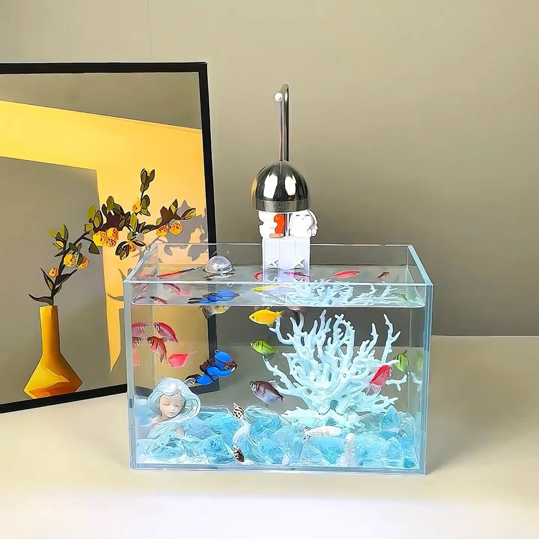 鱼缸造景装饰品小摆件漂流瓶观赏鱼缸躲避屋内饰摆件创意珊瑚套餐