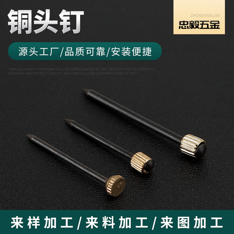 供应 包铜钉 铁钉 铜头钉 针尖钉 黑色规格齐全 品质保障